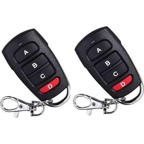 433 MHz Paquet de 2 télécommandes de remplacement universelles pour portes de garage électriques
