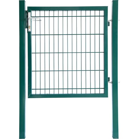 HOME DELUXE - Portail de jardin PORTARIUS - Couleur : vert, hauteur 180 cm - avec poignée, serrure et clé I Portail de jardin Portail d'entrée Porte de cour (1/5)