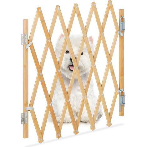 Barrera extensible de bambú para perros