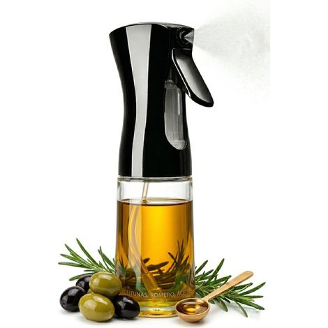 Spray d'Huile Cuisine - Bouteille en Verre, Pulvérisateur d'Huile à Brume Fine, Idéal pour Air Fryer et Salade, Rechargeable, Nettoyage Facile 203cm (1/5)
