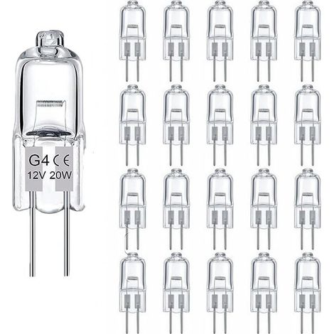20er-Pack G4-Halogenlampen – 12 V, 20 W – 280 lm – Warmweiß (2800 K) – Dimmbar – Geeignet für private und gewerbliche Beleuchtung (1/5)