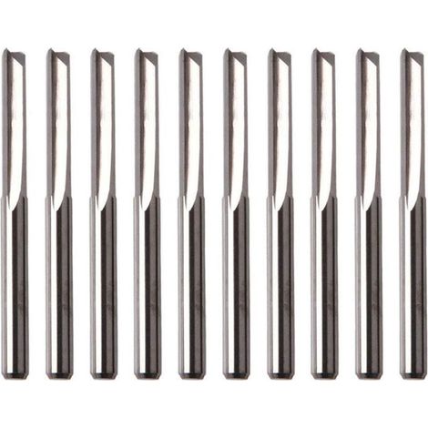 10 Pièce Fraise Droite à Double Tranchant,Outils Fraise 2 Fltes Droites,Fraises en Carbure de Tungstène,pour la Machine de Gravure du Bois,Machine de Gravure CNC (1/5)