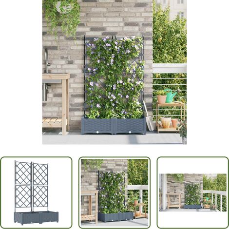 Pot de jardin - Cache-pot de jardin 2 pcs Gris Clair 80 x 40 x 125,5 cm Acier (1/5)