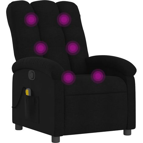 Maison Exclusive - Massage-Relaxsessel, schwarzer Stoff