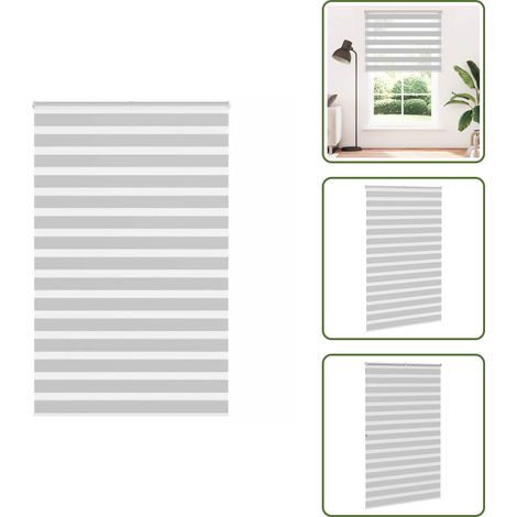 vidaXL Zebrarollo Hellgrau 140x200 cm Stoffbreite 135,9 cm Polyester (1/5)