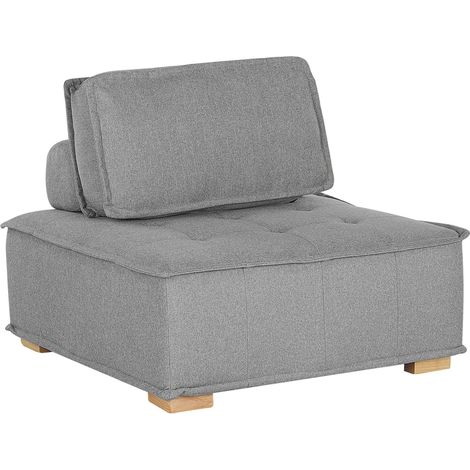 Section de Canapé Capitonné 1 Place En Tissu Polyester Gris Pour Votre Salon Moderne Scandinave ou Moderne Tibro Beliani (1/5)