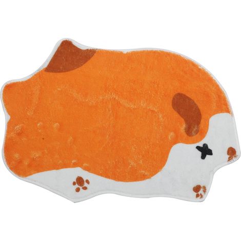 Tapis de Sol Absorbant Chat Cartoon en Imitation Pashm Orange (1/5)