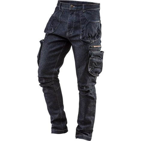 Pantalon de travail 5 poches en denim – 98% coton, 2% élasthanne – Confort optimal avec poches multifonctionnelles – Grammage 410 g/m² – (1/5)