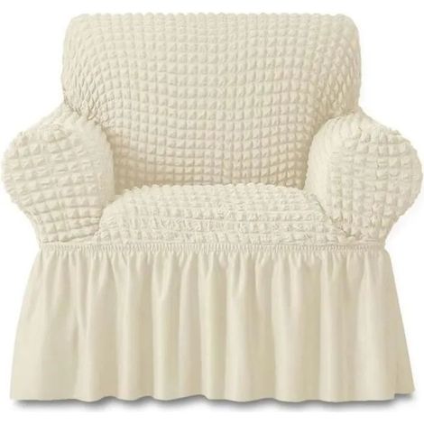 Housse de Canapé - 1 Places - HONTTOR - Durable - Haute élasticité - Taille S - Beige (1/4)