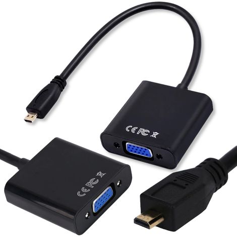 Adaptateur Micro HDMI vers VGA + prise audio 3,5 mm, convertisseur son et image (1/5)