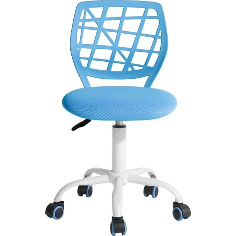 Chaise de Gaming pour Enfants, Chaise de Bureau, Chaise Gamer, Design Ergonomique et Moderne, sans Bras, Hauteur du siège, Roues en Caoutchouc, Bleu (1/5)