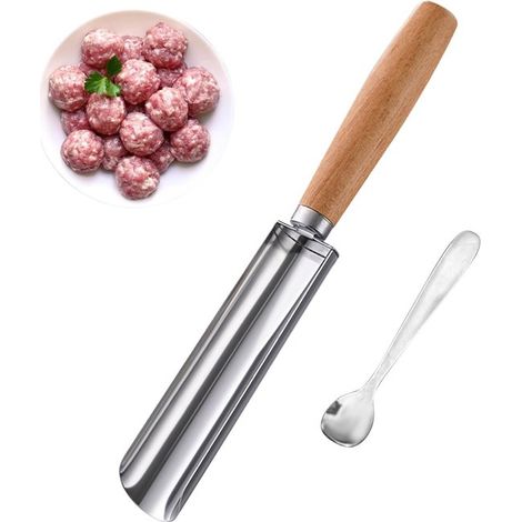 Stampo per polpette, macchina per polpette creativa per la cucina, controllo rapido ed efficiente delle dimensioni delle polpette, cucchiaio per polpette con paletta (1/5)