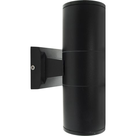 Applique a parete doppia emissione per esterno giardino ip55 lampada moderna gu10 nero (1/2)