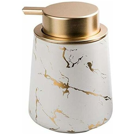 royaluxe - 400ml Distributeur de savon liquide décoratif pour les mains Distributeur de savon pour les mains en céramique de style nordique pour cuisine et salle de bain (1/5)
