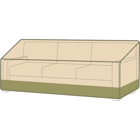 Terrassen-Sofabezug, wasserdichte 600D-Oxford-Abdeckung für Outdoor-Sofas mit integriertem Aufbewahrungsbeutel und reflektierenden Griffen, geeignet für 3-Sitzer-Loveseat und Bank, 224 cm (B) × 102 cm (1/5)