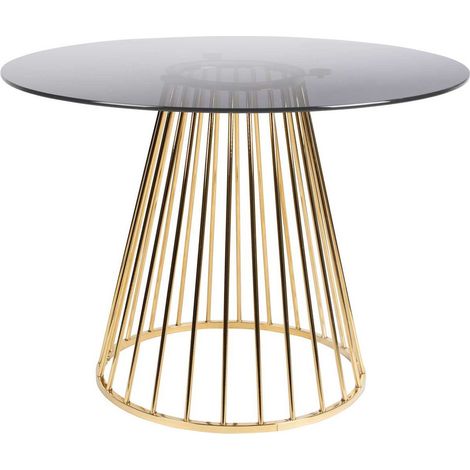 Table de salon, Table design ronde Floris Doré en Verre, BOITE A DESIGN (1/5)