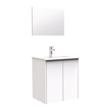 ONDEE - Mueble de baño suspendido colección IVAN S+ - Entregado en kit  - Blanco - 2 Puertas - Ancho 80cm (1/5)