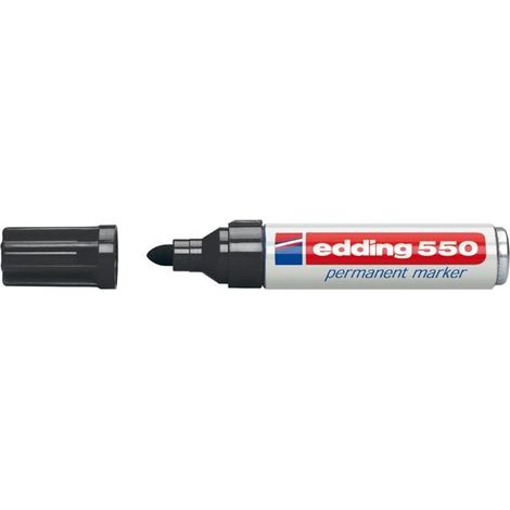 MARCADOR PERMANENTE PUNTA REDONDA 3-4MM 550 NEGRO EDDING 550-01