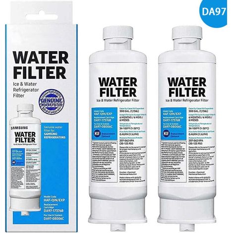 Lot de 2 filtres à eau pour réfrigérateur – Filtre à carbone 100 % naturel – Compatible avec DA97-17376B et DA97-08006C (1/4)