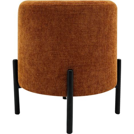 Hocker Rebecca Mobili Semal 43,5x38x38 Polyestergewebe Stahl Orange Schwarz Modern
