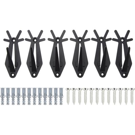 6 pièces Support de Crâne Style Bois de Cerf pour Mur, Montage Facile et Rapide, Accessoires de Fixation pour Trophées de Chasse (1/5)