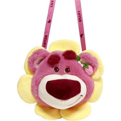 Sac à bandoulière rose fleur ours motif dessin animé en peluche confortable mignon cadeau (1/5)