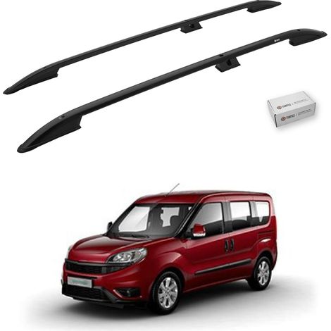 TURTLE kompatibel mit Fiat Doblo 2 2010-2022 / Kurze Version Dachreling Crown Schwarz (1/5)