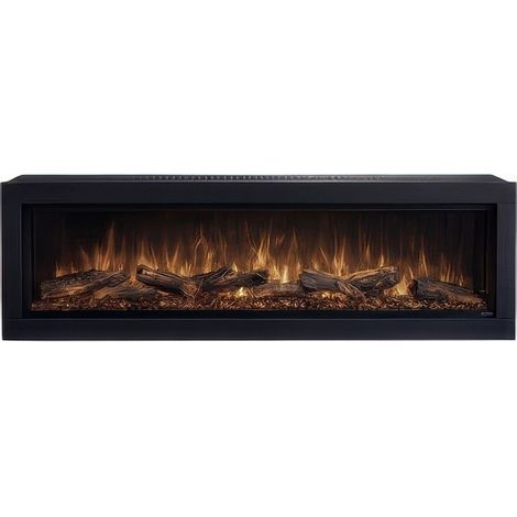 Camino Elettrico a Parete o Incasso 150 x 25 x h 48 cm 1600 W con Fiamma LED e Wi-Fi