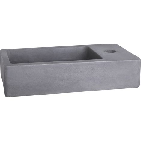 Differnz Force lave-mains 40x22x8cm 1 trou de robinet Béton (1/5)