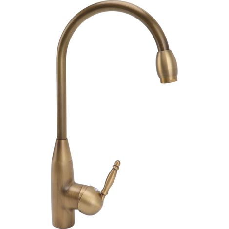 Rubinetto da bagno in ottone anticato, monocomando antigraffio per lavabo.