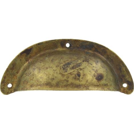 25PZ MANIGLIA ANTICHIZZATA ART.15122 MM.77X31 OTTONE ANTICO (1/2)