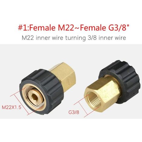 Raccordi per idropulitrici ad alta pressione, connettori rapidi per tubi flessibili, adattatori, diametro raccordo 14 mm M22 femmina G3/8 (1/3)