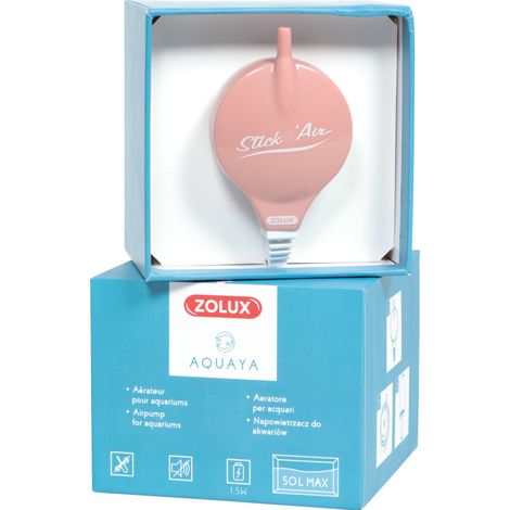 Bulleur aérateur 1.5w débit 18.6 L/h rose pour aquarium max 50 Litres - zolux