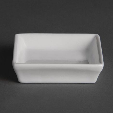 Mini Plats Carrés Blancs 80mm (Lot de 12) - Ref U180 - Olympia (1/4)