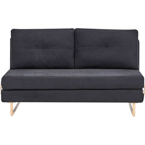 Sofa Bed 3 Seater JERSLEV Fabric Black (1/5)