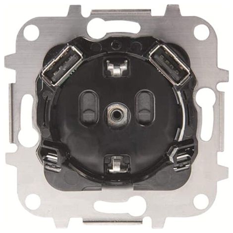 Prise de courant Schuko avec double chargeur USB Niessen Sky Series 8188.3