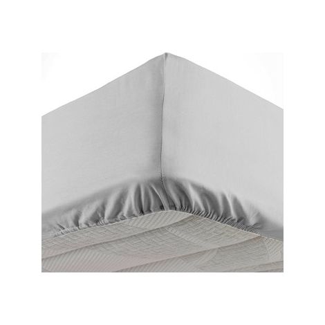 Drap housse 140 x 190 cm – Bonnet 30 cm – Microfibre légère – Lavable en machine – Séchage rapide – Gris clair – Oscar