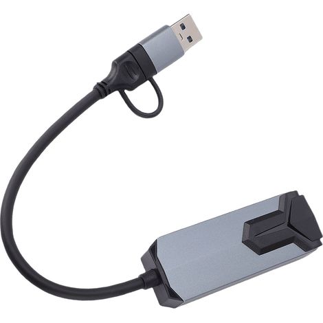 Adaptateur USB-C vers Ethernet avec port LAN RJ45 2,5 Gbit/s USB-A. Compatible Windows et Thunderbolt 4 et 5. (1/5)