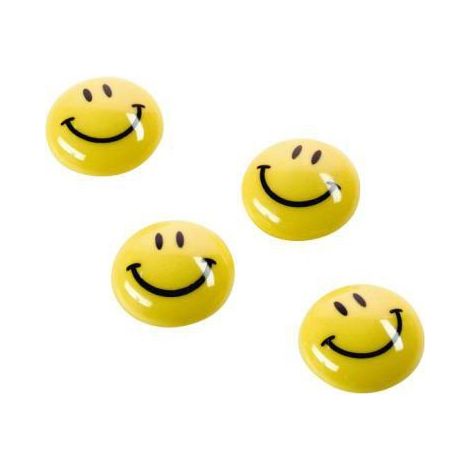 Magnetoplan Smiley-Magnete, gelb-schwarz, groß 40 mm VE 4 (1/4)