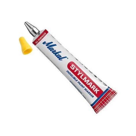 Tubo de pintura indeleble con punta de bola STYLMARK (10 uds) Amarillo