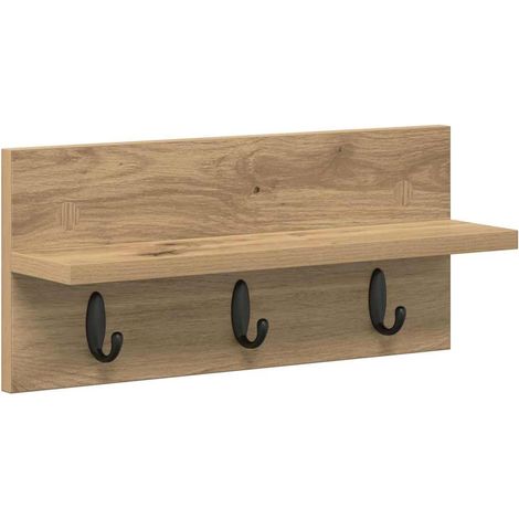 Wandmontierter NachtkästchenNachtschrankNachttisch Wandhalterung Artisan-Eiche (1/5)