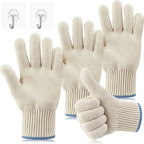 2 Paires Gant Barbecue Anti Chaleur avec Doigts, Gants Cuisine Four (1/5)