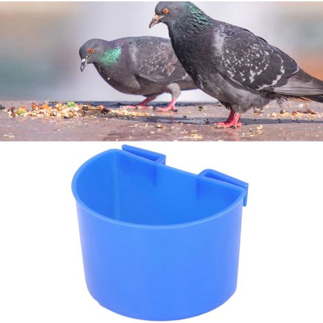Ensemble de 20 mangeoires et abreuvoirs en plastique pour oiseaux, perroquets, cage à oiseaux, bleu, 11 x 6 cm / 4,33 x 2,36 pouces (1/5)