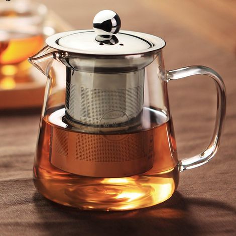 500ML Théière en Verre avec Filtre en Acier Inoxydable pour Verser Facile (1/5)