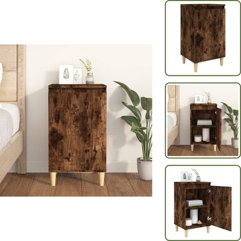 Table de chevet chêne fumé 40x35x70 cm bois d'ingénierie - Table De Chevet - Meuble De Chambre - Table D'appoint - Commode - Étagère Murale (1/5)