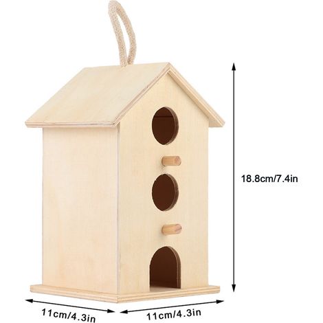 Nichoirs suspendus en bois pour oiseaux, maisons de reproduction et boîtes de repos, fournitures d'extérieur pour le jardin pour perroquets (1/5)