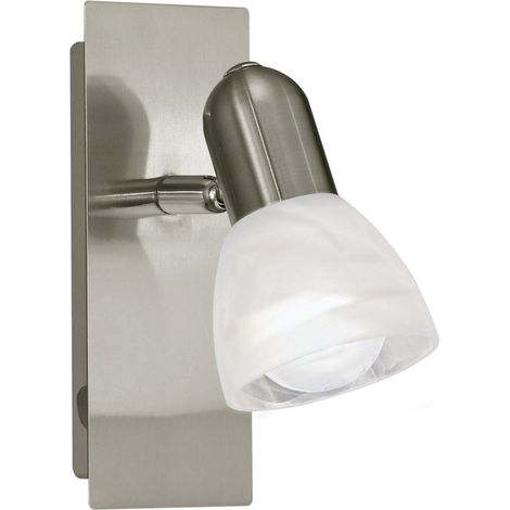 EGLO SPOT IN ACCIAIO COLOR NICKEL OPACO E VETRO BIANCO 7X15 cm (1/3)