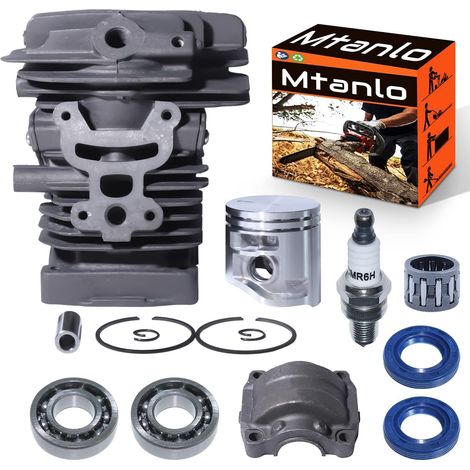 Ensemble cylindre-piston 38 mm pour Stihl MS181 MS171 Stihl MS171C MS181C MS211 avec anneau de joint d'huile, bougies L7T/BPMR7A, anneau de joint d'huile, roulements à aiguilles, pièces de remplacemen (1/5)
