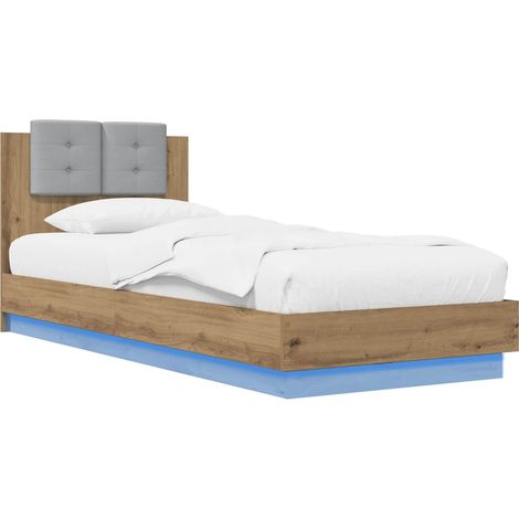 Bed Frame with Headboard Artisian Oak Engineered Wood vidaXL (1/5)