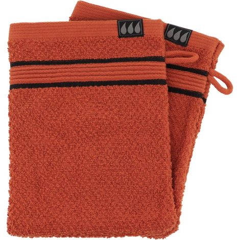 Set aus 2 waschhandschuhen 15x21 cm 100% baumwolle - siena schwarz - Tendance